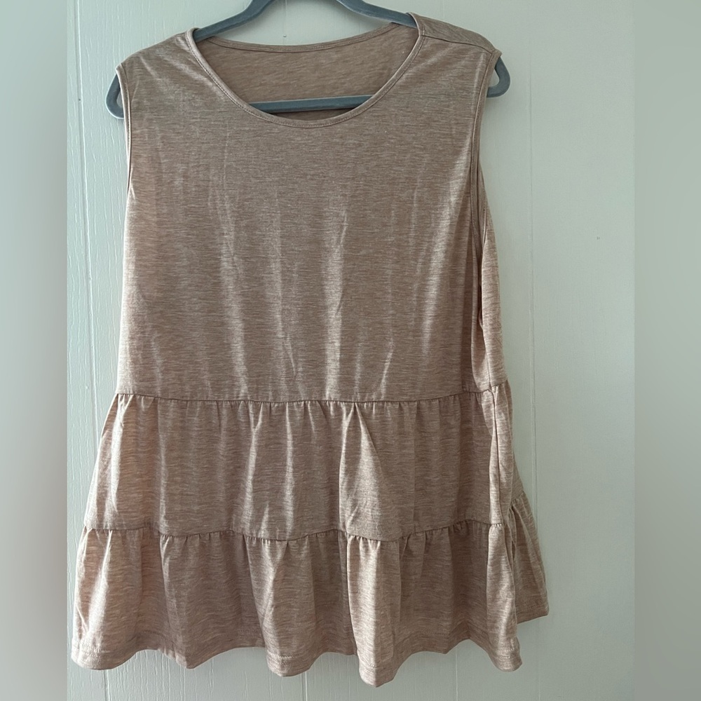 Shein Heathered Pink Tiered Tank 3XL